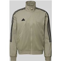 ADIDAS SPORTSWEAR Sweatjacke mit Stehkragen in Taupe, Größe L von ADIDAS SPORTSWEAR