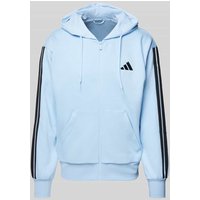 ADIDAS SPORTSWEAR Sweatjacke mit Viskose-Anteil und Label-Stitching in Bleu, Größe M von ADIDAS SPORTSWEAR