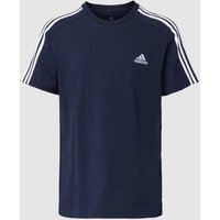 ADIDAS SPORTSWEAR T-Shirt mit Kontraststreifen in Marine, Größe M von ADIDAS SPORTSWEAR