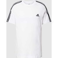 ADIDAS SPORTSWEAR T-Shirt mit Label-Stitching in Weiss, Größe L von ADIDAS SPORTSWEAR