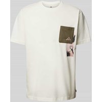 ADIDAS SPORTSWEAR T-Shirt mit Label-Print Modell 'LENS' in Offwhite, Größe XXL von ADIDAS SPORTSWEAR