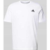 adidas Sportswear T-Shirt mit Label-Stitching in Weiss, Größe M von adidas Sportswear