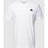 ADIDAS SPORTSWEAR T-Shirt mit Label-Stitching in Weiss, Größe S von ADIDAS SPORTSWEAR