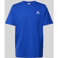 ADIDAS SPORTSWEAR T-Shirt mit Label-Stitching und Rundhalsausschnitt in Blau, Größe XS von ADIDAS SPORTSWEAR