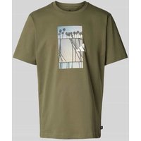 adidas Sportswear T-Shirt mit Logo-Print in Oliv, Größe L von adidas Sportswear