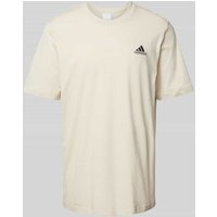 adidas Sportswear T-Shirt mit Logo-Stitching in Beige, Größe S von adidas Sportswear