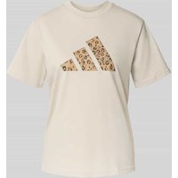ADIDAS SPORTSWEAR T-Shirt mit Logo und Rundhalsausschnitt in Mittelgrau, Größe M von ADIDAS SPORTSWEAR