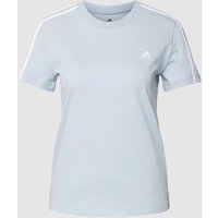 ADIDAS SPORTSWEAR T-Shirt mit labeltypischen Kontraststreifen in Hellblau, Größe XS von ADIDAS SPORTSWEAR