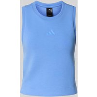 adidas Sportswear Top mit Logo und Rundhalsausschnitt in Blau, Größe XS von adidas Sportswear