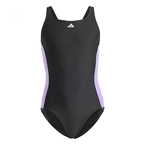 ADIDAS IB4336 Cut 3S Suit Swimsuit Girl's Black/Violet Fusion/White Größe 5-6A von adidas