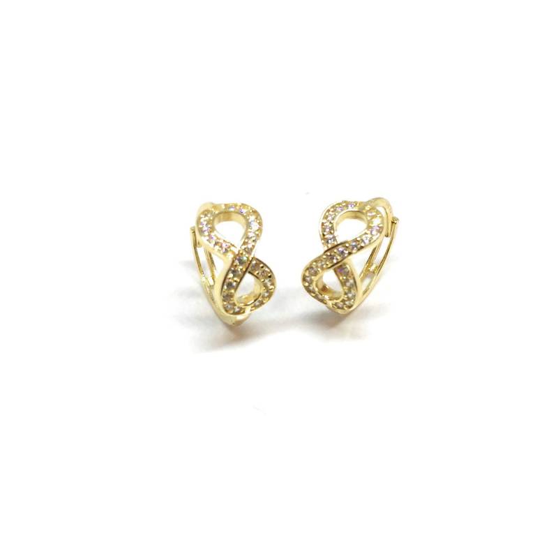 Adirfine 10K Solid Gold Infinity Pave Cz Huggie Hoop Ohrringe von ADIRFINE