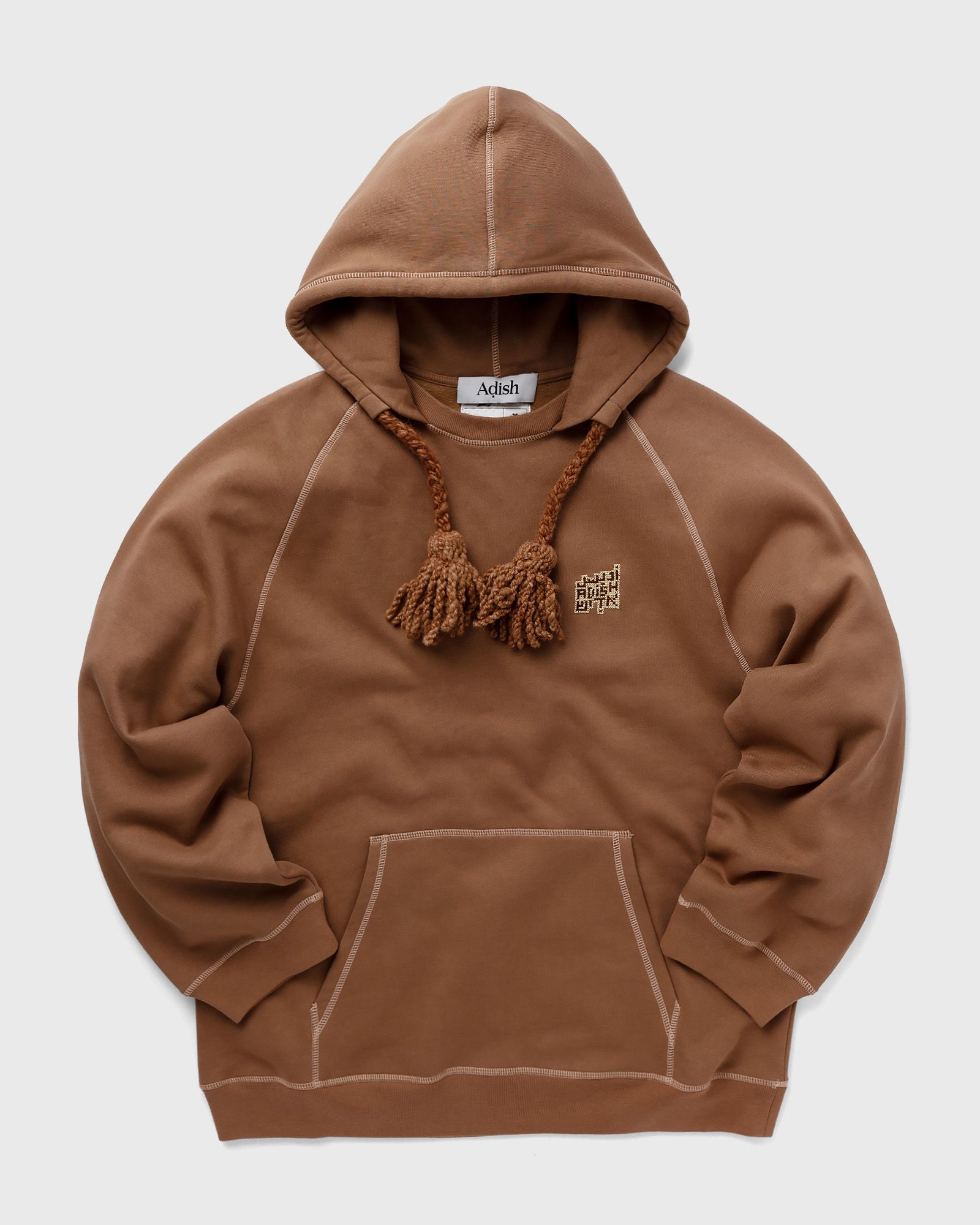 ADISH Tatreez Logo Contrast Stitched Lakiya Hoodie men Hoodies brown in Größe:L von ADISH