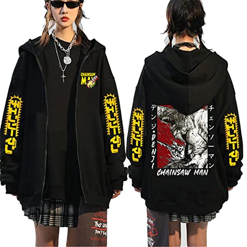 ADITIRCP Chainsaw Man Zipper Hoodie Power Cosplay Strickjacke Unisex Langarm Sweatshirt Anime Power Casual Jacke mit Zwei Taschen von ADITIRCP