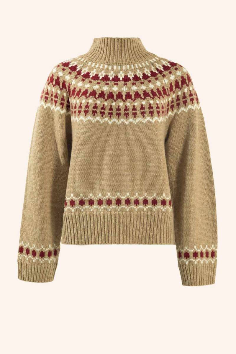 Adlysh Pullover Wollpullover Mit Jacquardmuster braun von ADLYSH