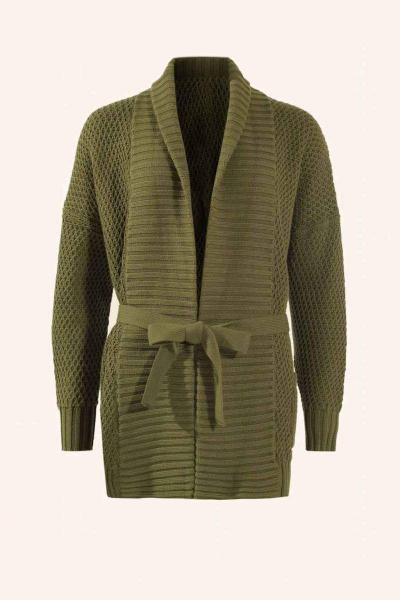 Adlysh Strickcardigan Mit Gürtel gruen von ADLYSH