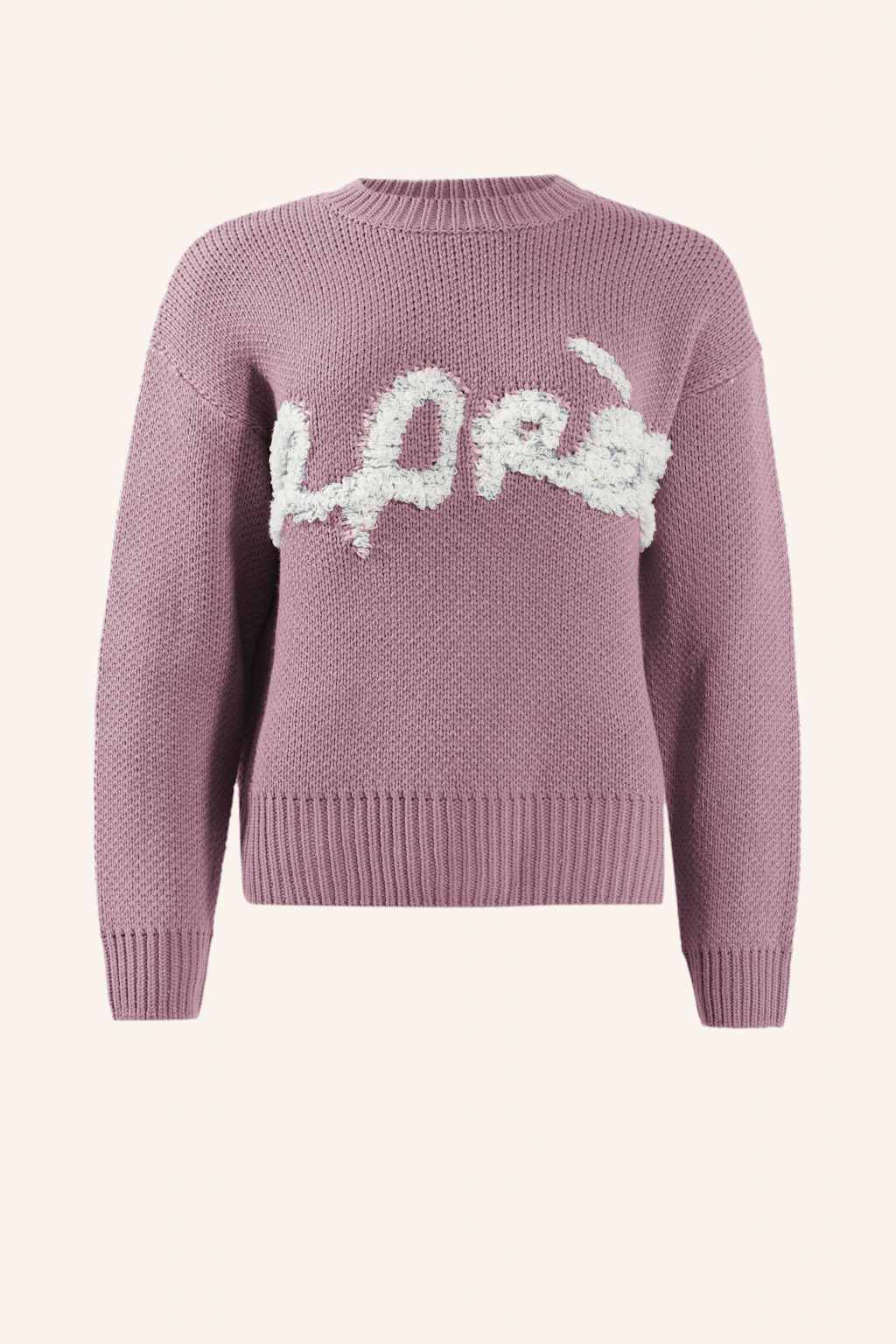 Adlysh Strickpullover Mit Aprés Schriftzug lila von ADLYSH