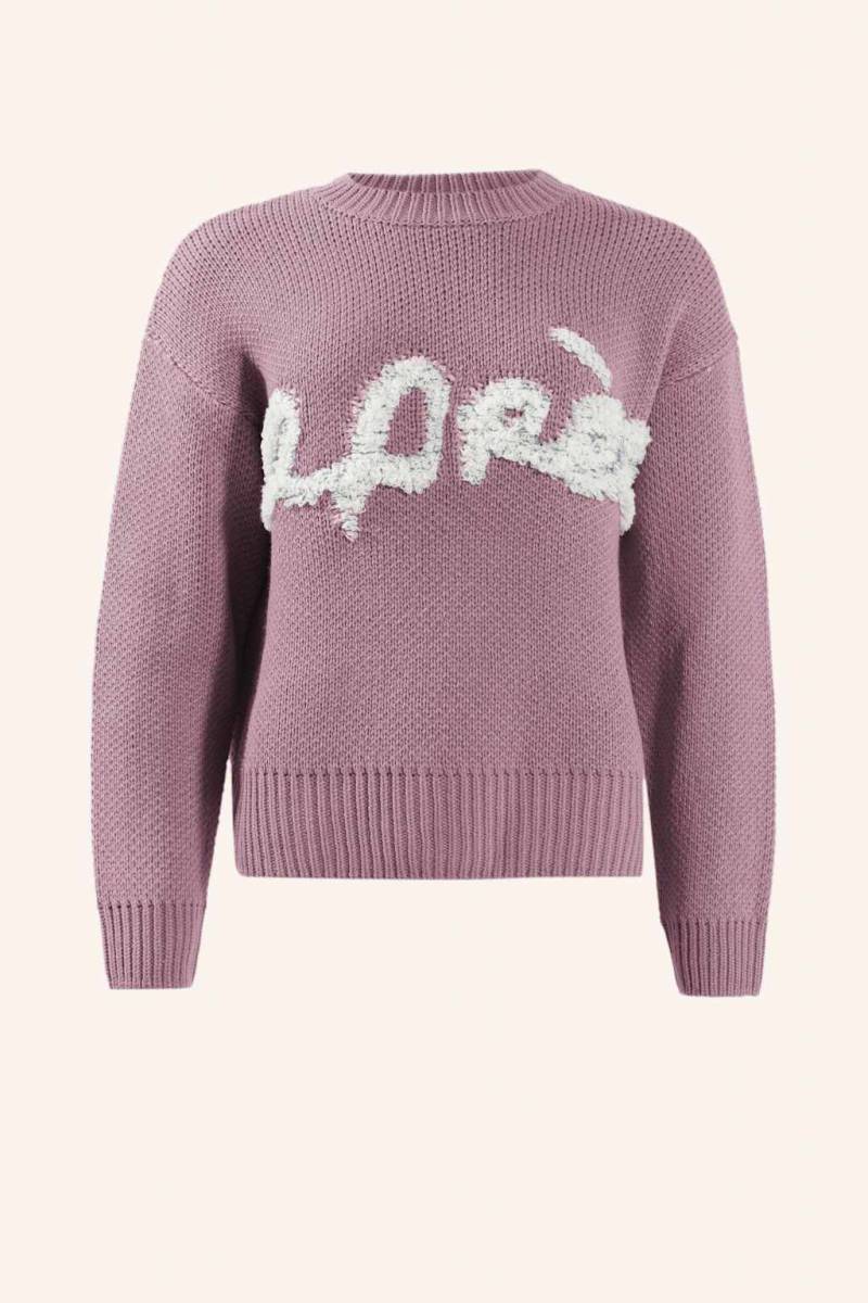 Adlysh Strickpullover Mit Aprés Schriftzug lila von ADLYSH