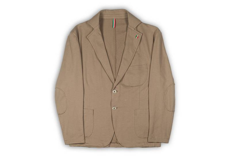 ADM Revolution Sweatsakko ADM Revolution Herren Sakko beige – Baumwolle/Elasthan, 2-Knopf Handgefertigt in Italien von ADM Revolution