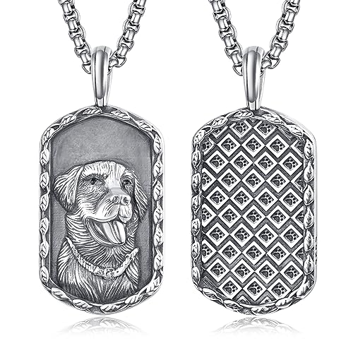 Labrador Retriever Geschenke Sterling Silber Labrador Retriever Kette Halskette Anhänger Schmuck Hund Hundemarke Kette Herren von ADMETUS