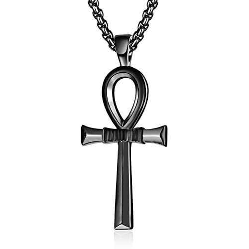 ADMETUS Ankh Anhänger Kette Schwarz Ägyptische Ankh Kreuz Anhänger Schwarz Koptisches Kreuz Kette Schutz Schmuck Ägyptische Geschenke für Herren Männer ADMETUS Ankh Anhänger Kette Schwarz Ägyptische Ankh Kreuz Anhänger Schwarz Koptisches Kreuz Kette Schutz Schmuck Ägyptische Geschenke für Herren Männer von ADMETUS