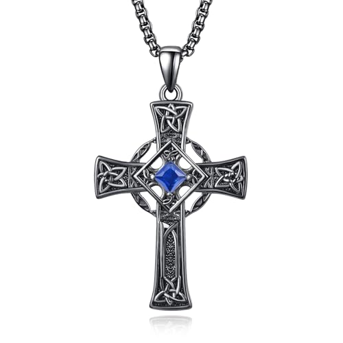 ADMETUS Schwarz Keltisches Kreuz Anhänger Silber 925 September Geburtsstein Kette Schwarz Keltischer Kreuz Kette mit Geburtsstein Schmuck Geschenke für Herren ADMETUS Schwarz Keltisches Kreuz Anhänger Silber 925 September Geburtsstein Kette Schwarz Keltischer Kreuz Kette mit Geburtsstein Schmuck Geschenke für Herren von ADMETUS