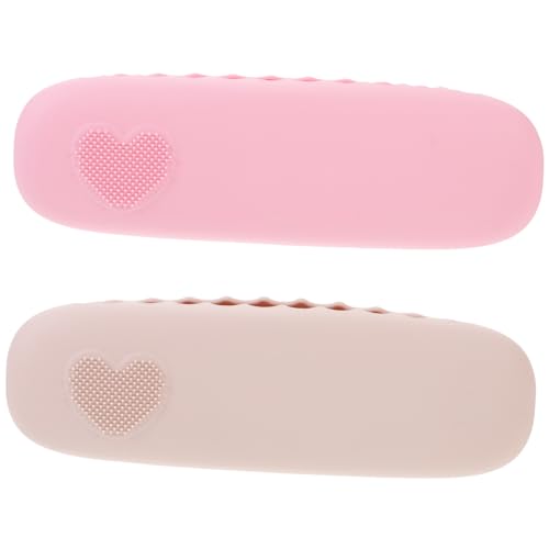 ADOCARN 2stücke Teiliges Silikon Make-up Pinsel Aufbewahrungsetui Tragbarer Kosmetik Organizer Mit Herzdesign Für Reisen Und Alltag Kompakt Und Leicht Für Damen Und Mädchen von ADOCARN