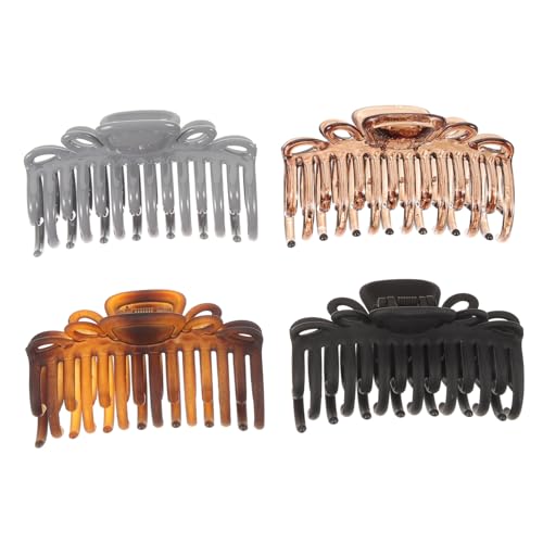 ADOCARN 4stücke Große Haarklammern Im Leopardenmuster Transparent Und Rutschfeste Haarspangen Für Damen Für Alltag Kochen Und Besondere Anlässe von ADOCARN