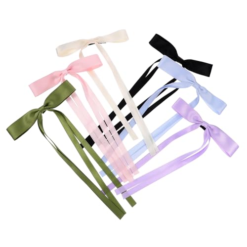 ADOCARN 6stücke Haarschleifen Haarspangen Für Und Mädchen Bunte Haarbänder Mit Clips Für Verschiedene Anlässe Robuste Und Stilvolle Haaraccessoires von ADOCARN