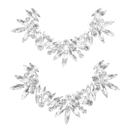 ADOCARN 1 Paar Ohrmanschetten ohne Ohrlöcher: funkelnde Ohrmanschetten mit Strasssteinen in Blattform – Ohrclips ohne Ohrlöcher für Damen – Schmuck für Partys und den Alltag von ADOCARN