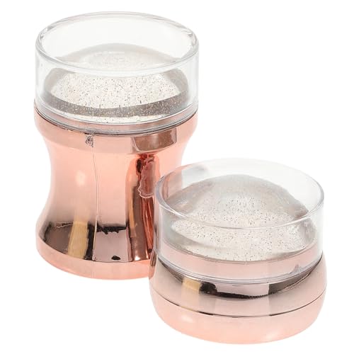 ADOCARN Silikon-maniküre-kunst-stempel-set 2-teilig French Tip Nagelstempel Druckplatten Für Nagelstudios Zufälliger Stil von ADOCARN