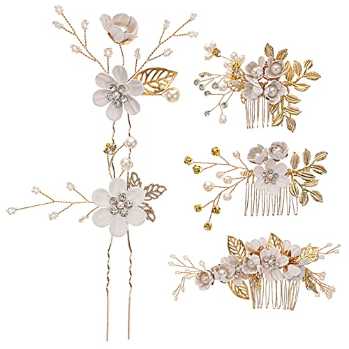 ADOCARN 1 Set Haarkamm Mädchen Kopfschmuck Für Hochzeit Abschlussball Haarschmuck Braut Kopfschmuck Für Hochzeit Bankett Haarschmuck Blumen Haarnadel Braut Haarnadel Hochzeits von ADOCARN