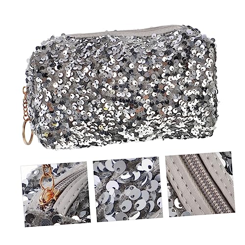 ADOCARN 1 Stück Pailletten Kosmetiktasche Damen Tragbarer Kulturbeutel für Reisen Große Kapazität Stilvolles Design Multifunktional für Make Up und Aufbewahrung von ADOCARN
