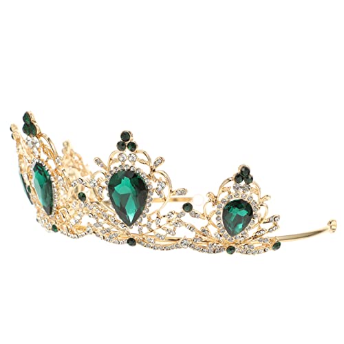 ADOCARN 1 Stück alte Krone Hochzeit Party Kopfschmuck für Mädchen Braut- Diademe und Mädchenkrone im Barockstil Brautkrone im barocken Stil Mädchen Tiara Brautfrisur Legierung Grün von ADOCARN