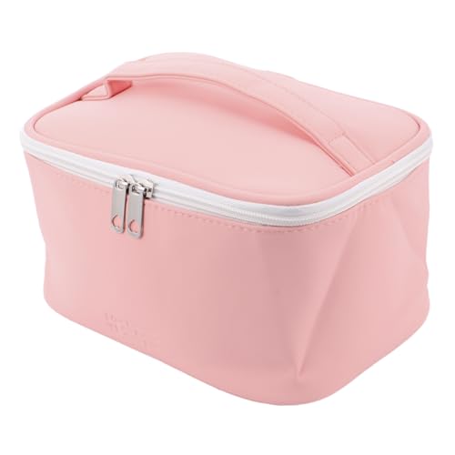 ADOCARN 1 x Kosmetiktasche für Damen, Kosmetiktasche, Kosmetiktasche für Damen, Kosmetiktasche, Kosmetiktasche, hohe Kapazität, Rosa, PU, Reisen, wasserdichte Tasche, Rosa, 22X12X14CM von ADOCARN