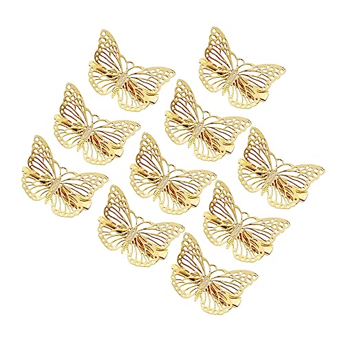 ADOCARN 10 Stück Delicate Haarspangen im Hollow Out Design für Mädchen Stereoskopische Haarklammern mit Schmetterling Rechts Kopfbedeckung für Hochzeiten Partys und Festivals von ADOCARN