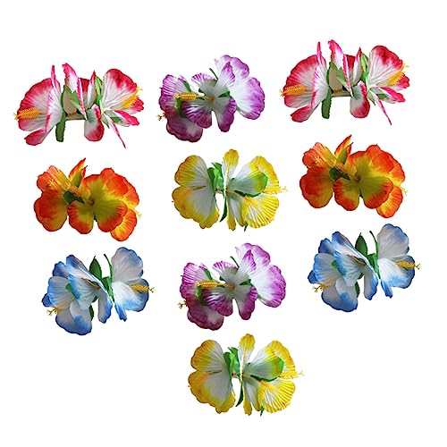 ADOCARN 10 Stück Hawaiian Blumen Haarklammern Teiliges Mix für Strandpartys Haarspangen für Mädchen Accessoires für Täglichen Gebrauch Langlebig und Praktisch für Reisen von ADOCARN