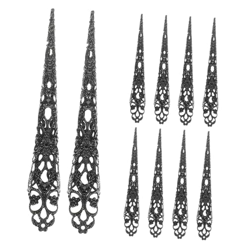 ADOCARN 10 Stück Teiliges Halloween Fingernagel Ringe für Dekorative Fingerkralle für Kostümparty Atmungsaktive und Langlebige Nageltipps aus für Cosplay und Festliche Anlässe von ADOCARN
