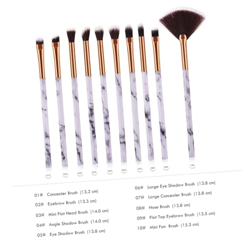 ADOCARN 10stücke Teiliges Make-up Pinselset Im Marmor-design Professionelle Kosmetikpinsel Für Lidschatten Blush Und Foundation Hochwertige Synthetische Borsten Für Präzises Arbeiten von ADOCARN