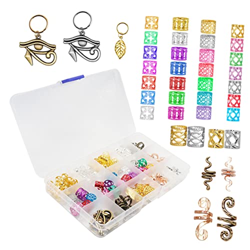 ADOCARN 116stücke Dreadlock Haar Manschetten Zubehör Haarschmuck Dreadperlen Für Zöpfe Dreadlock Flechtaccessoires Haaranhänger Flechtschmuck von ADOCARN