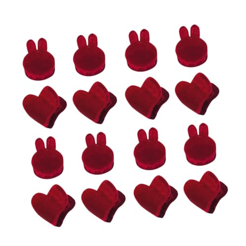 ADOCARN 16 Stück Kaninchen Clip Winzige Haarkralle Häschen Dünne Kleinkind Haarspangen Kinderkieferform Lockiges Haar Kleine Haarspangen Herz Mini Haarspangen Mädchen Haarspangen von ADOCARN
