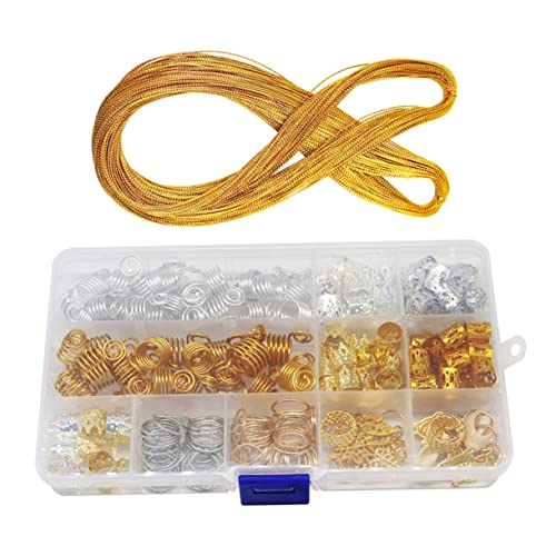 ADOCARN 1Satz Haarschmuck für Zöpfe und Dreads Haaranhänger und Bartperlen aus Rutschfest für Frisuren und Besondere Anlässe von ADOCARN