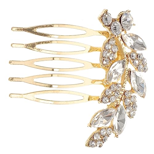 ADOCARN 1stück Brautschmuck Haarkamm Mit Strass Eleganter Hochzeits-haarreifen Für Stilvolle Frisuren Für Braut Und Brautjungfern Goldene Haaraccessoires Zur Verschönerung Von von ADOCARN