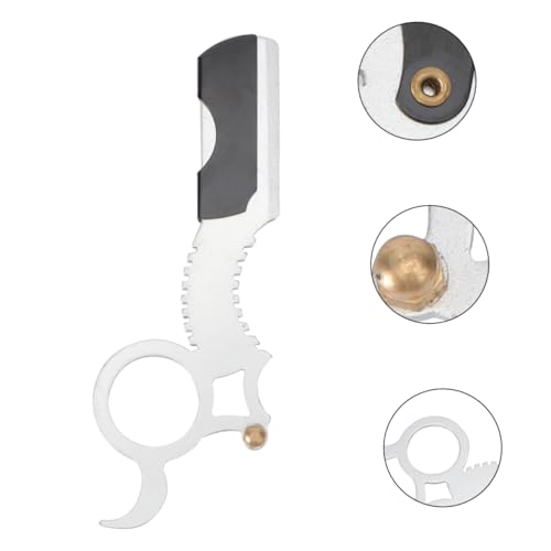 ADOCARN 1stück Vintage Manuelle Rasierklinge Aus Edelstahl Praktischer Bartschneider Für Männer Und Jungen Effizienter Augenbrauenrasierer Handrasierer Ohne Klingen Naturfarbe von ADOCARN