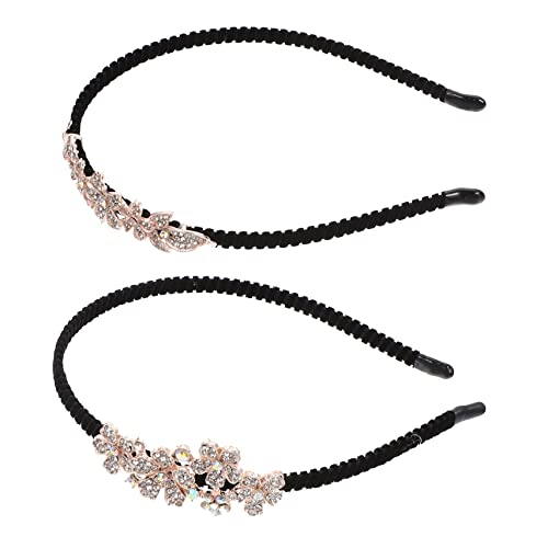 ADOCARN 2 Stück Flapper Make-Up Strass Gesicht Kopfbedeckung Strass Zubehör Vintage Band Stirnband Zubehör Braut Kopf Hairstyling Hochzeit Yoga Waschen Mädchen Mode Haar Blumen von ADOCARN