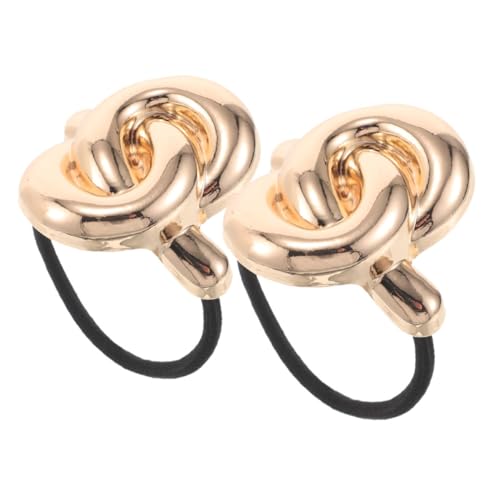 ADOCARN 2stücke Elastische Haargummis Aus Metall Mit Geometrischem Design Hohe Elastizität Für Starken Halt Stylische Haarmanschetten Für Damen Haarwickel Für Dickes Haar von ADOCARN
