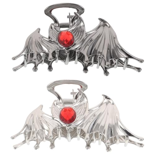 ADOCARN 2 Stück Haarspangen in Fledermausflügelform, Gothic-Halloween-Dekoration für Frauen, dickes oder dünnes Haar, Zubehör aus Metall, rutschfeste Haarspangen zum Stylen von ADOCARN