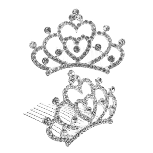 ADOCARN 2stücke Prinzessinnenkronen Für Kleine Mädchen Mit Schillernden Strasssteinen Tiarahaar-kamm Prinzessinnenkamm Mini-tiaras Für Frauen Junge Mädchen-tiara Geburtstagsstirnband von ADOCARN