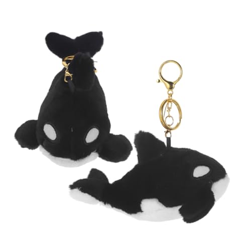 ADOCARN 2stücke Wal Schlüsselanhänger Plüsch Anhänger Stofftier Schlüsselring Taschenanhänger Meerestier Gefüllt Pp-baumwolle Hängend von ADOCARN