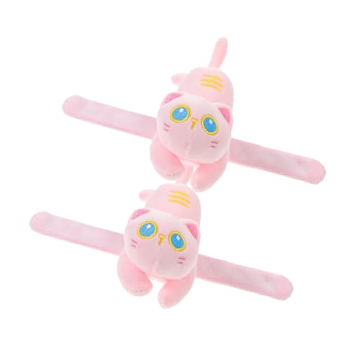ADOCARN 2 Stück Slap Handgelenkband im Katzen Design Tier Slap Armbänder für Partys und Halloween Dekoration aus Hochwertigem Plüschmaterial von ADOCARN