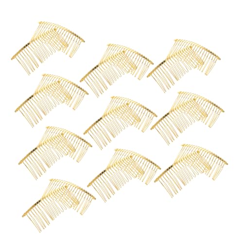 ADOCARN 20stücke Metall-haar-seitenkämme Zähne Goldfarbene Schleierdraht-clips Gedrehte Kämme Für Braut- -haarschmuck Für Damen Und Mädchen von ADOCARN